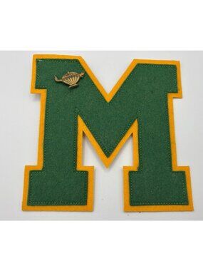 VTG Letterman Jacket Felt Letter “M” With Pin 6” High School Collegiate